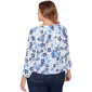 Plus Size Hearts of Palm Smooth Sailing 3/4 Sleeve Floral Blouse - image 2