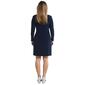 Petite MSK Long Sleeve Rhinestone Trim Solid Sheath Dress - image 2