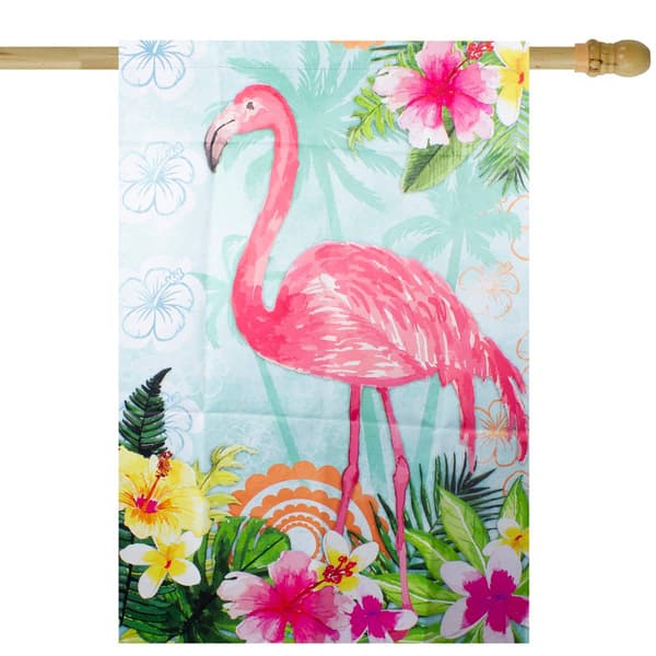 Northlight Seasonal Tropical Flamingo Spring House Flag - image 