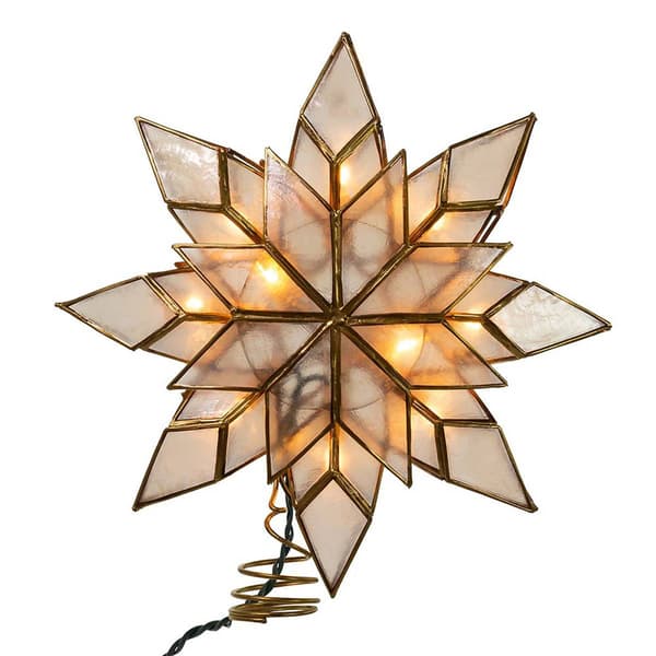 Kurt Adler 10-Light Capiz Clear Star Treetop - image 
