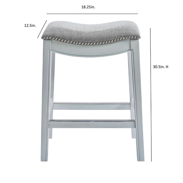 New Ridge Home Goods Zoey 30in. Bar-Height Saddle-Seat Barstool