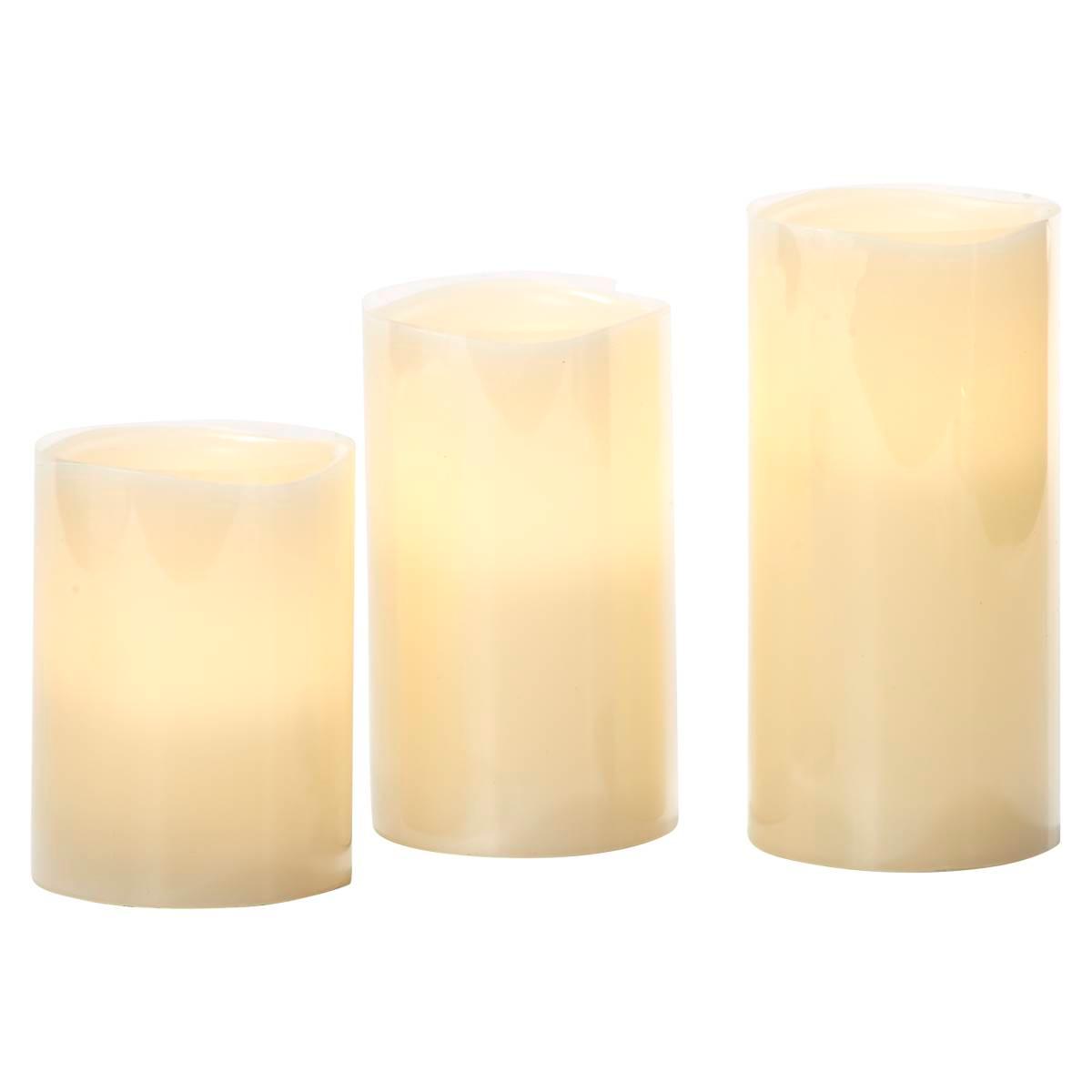 White 3pc. Pillar Flameless LED Candle Set