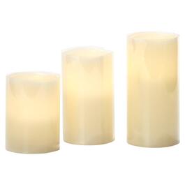 White 3pc. Pillar LED Flameless Candle Set