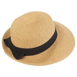Womens Nine West Tapered Bow Cloche Straw Hat