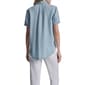 Womens DKNY Jeans Cuff Short Sleeve Stripe Casual Button Down - image 2
