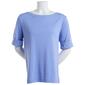 Womens Hasting & Smith Elbow Sleeve Solid Boat Neck Tee - image 1