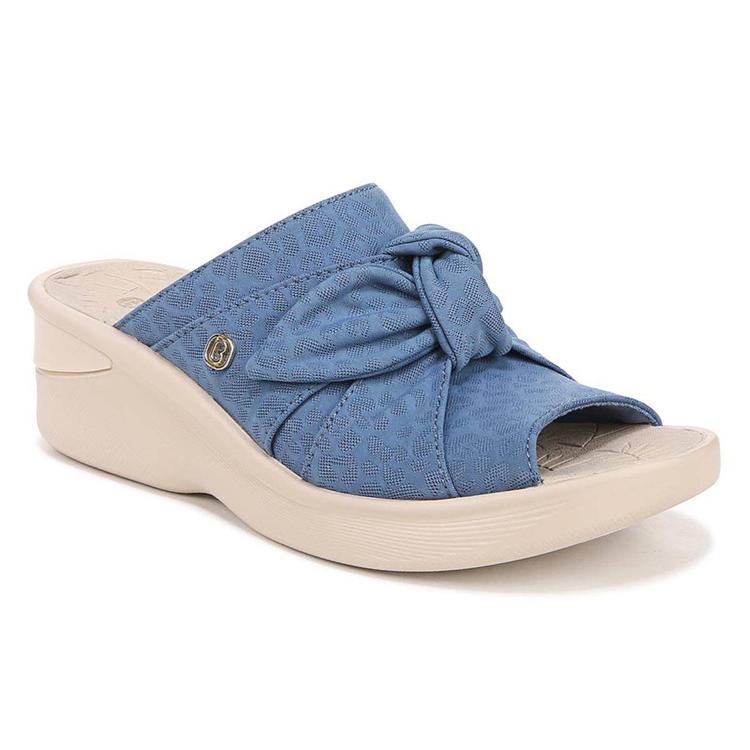 Womens BZees Smile Wedge Slide Sandals