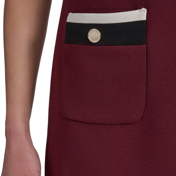 Womens Tommy Hilfiger Short Sleeve Solid Crepe Sheath Dress