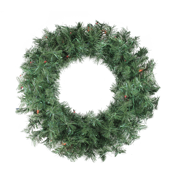 Northlight 24in. Pre-lit Minetoba Pine Christmas Wreath - image 