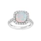 Gemstone Classics(tm) Sterling Silver Opal & Sapphire Halo Ring - image 1
