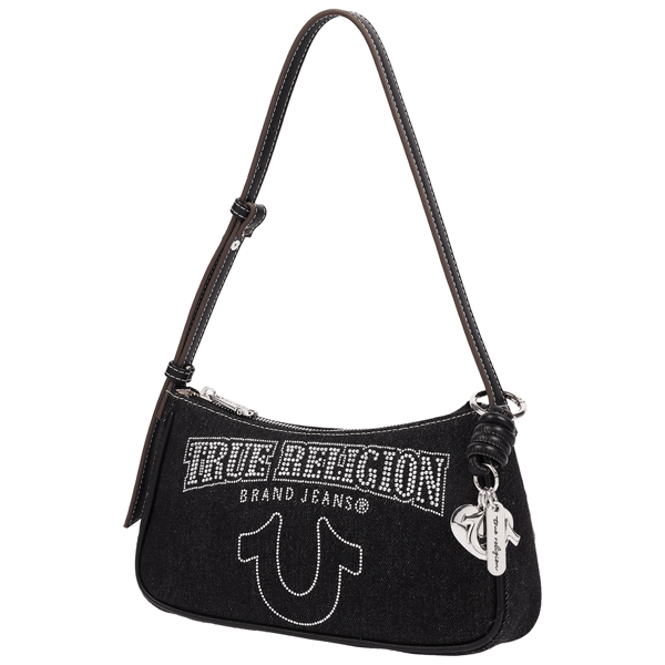 True Religion Bling Logo Denim Shoulder Bag