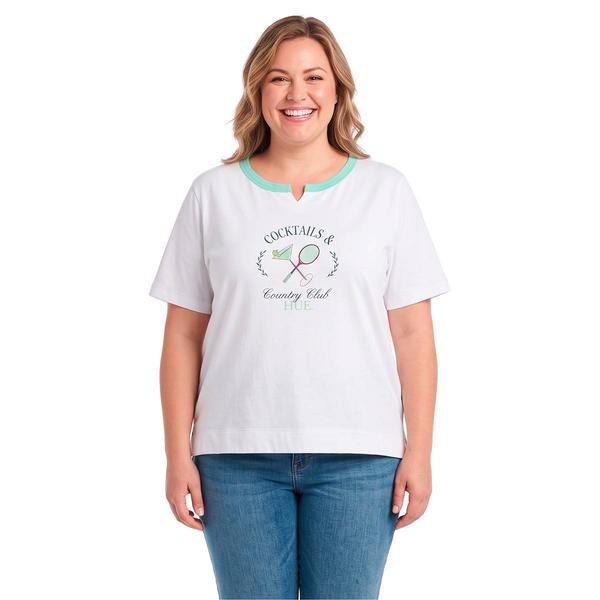 Plus Size HUE® Short Sleeve Cocktails Country Club Pajama Tee