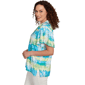 Womens Ruby Rd. Paradise Cove Batik Embroidered Tie Dye Blouse - image 4