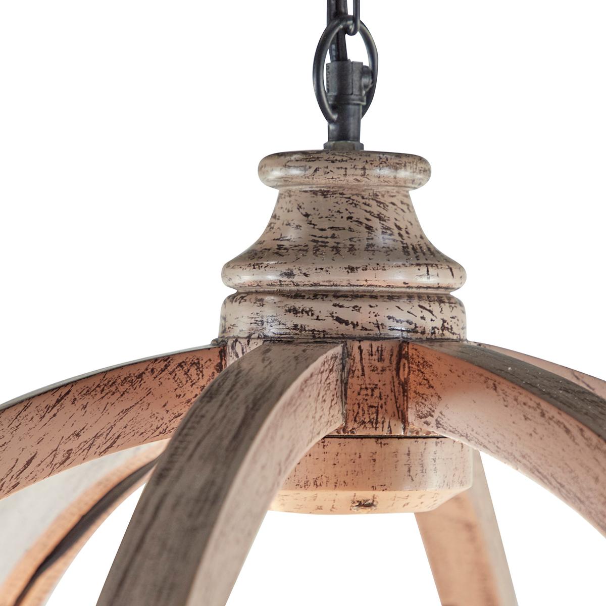 9th & Pike®  Gold Wood Rustic Caged Chandelier