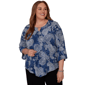 Plus Size Alfred Dunner Classics 3/4 Sleeve Paisley Blouse - image 1