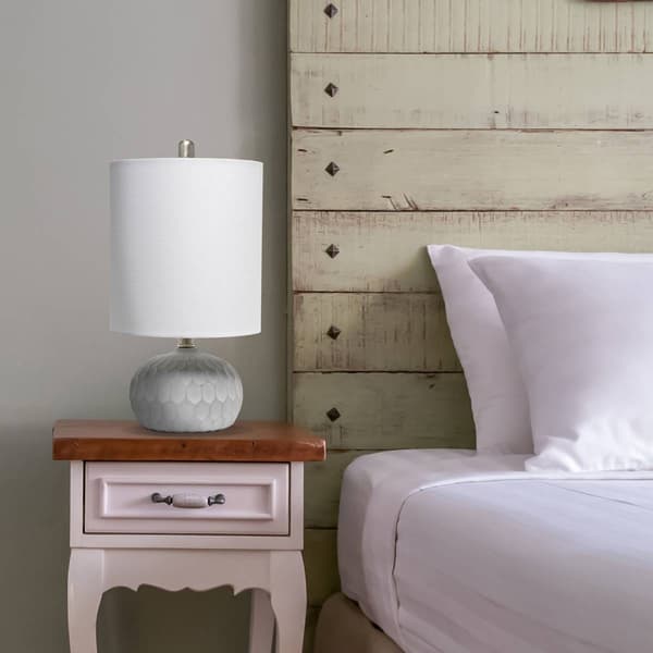Lalia Home Organix Concrete Thumbprint Table Lamp w/Fabric Shade
