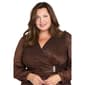 Plus Size R&M Richards Long Sleeve Crinkle Wrap Evening Dress - image 3
