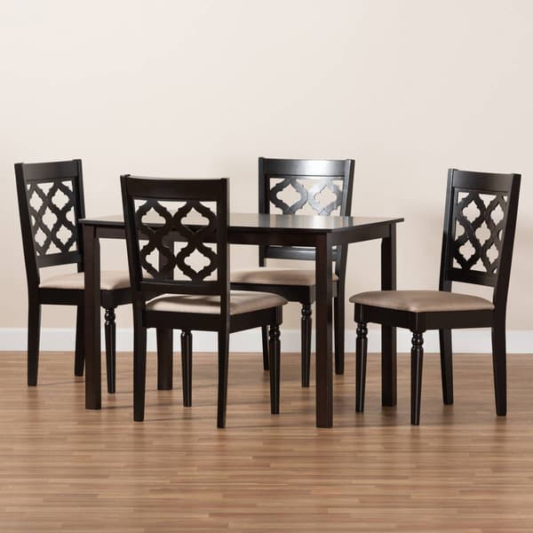 Baxton Studio Ramiro Sand/Dark Brown Wood 5pc. Dining Set