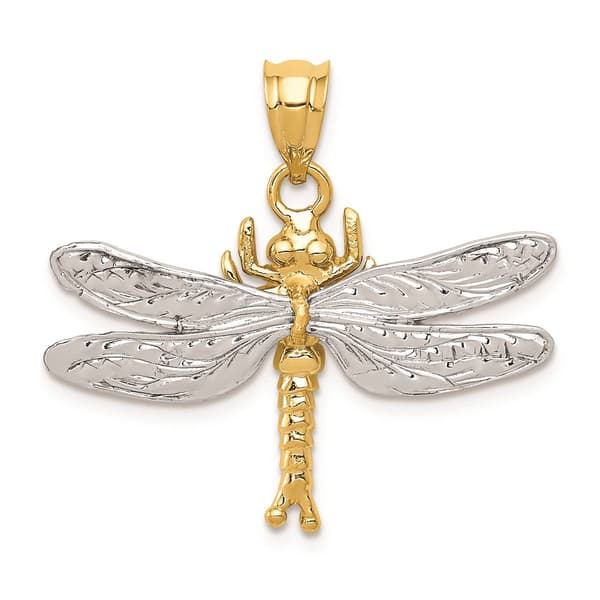 Gold Classics&#40;tm&#41; 14kt. Two-tone Dragonfly Pendant - image 