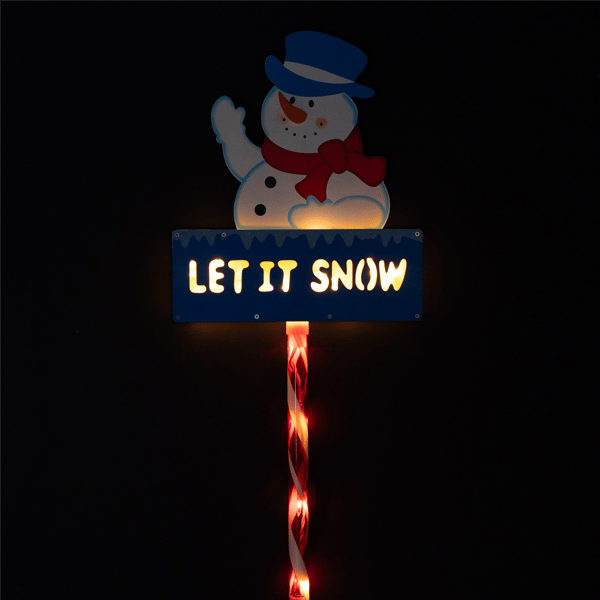 Northlight Lighted Snowman ''LET IT SNOW'' Christmas Lawn Stake