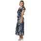 Womens Luxology Short Ruffle Sleeve Challis Jumpsuit-Navy/Ivory - image 4
