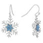 Athra Fine Silver Plated Blue Crystal Snowflake Drop Earrings - image 1