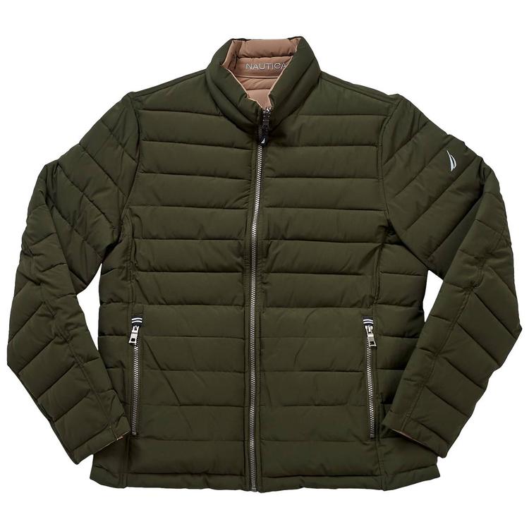 Mens Nautica(R) Stretch Reversible Quilt Jacket