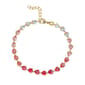 Gold Plated Pink Ombre Heart Cubic Zirconia Bracelet - image 1