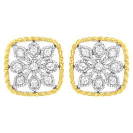 Diamond Classics&#40;tm&#41; 1/4ctw. Diamond Flower Box Earrings