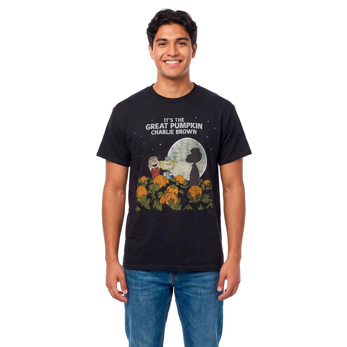 Young Mens Peanuts(tm) Great Pumpkin Cover Graphic Tee