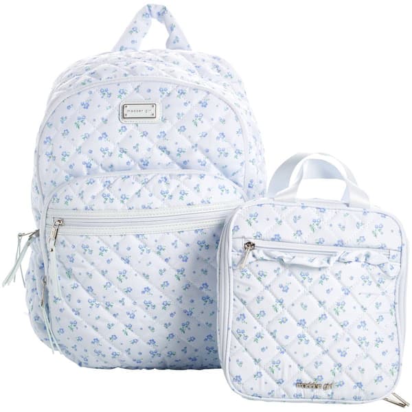 Womens Madden Girl Quilted Floral Backpack with Lunchbox