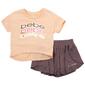 Girls &#40;7-12&#41; Bebe Logo Drop Tail Tee & Butterfly Shorts Set - image 2