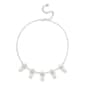 Gloria Vanderbilt Pearl & Crystal Flower Frontal Necklace - image 1