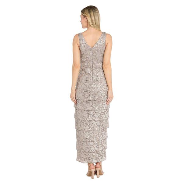 Womens R&M Richards Scroll Tiered Gown with Lace Bolero Jacket