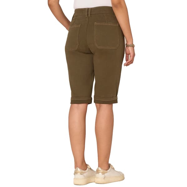 Womens Democracy "Ab"solution High Rise Cuffed Hem Bermuda Shorts