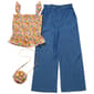 Girls (7-12) BTween(R) Smocked Floral Top w/ Wide Leg Pants & Bag - image 1