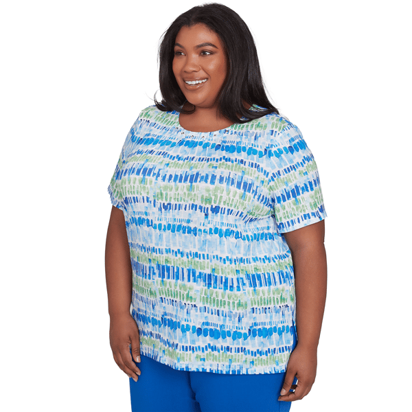 Plus Size Alfred Dunner Parrot Cay Tie Dye Chicklet Tee