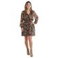Petite MSK Long Sleeve V-Neck Print Yoryu Dress - image 1