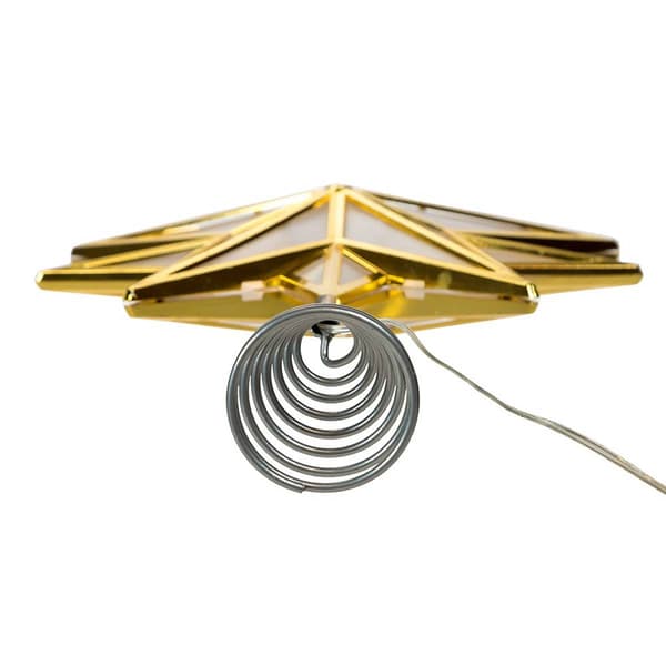 Kurt Adler 10-Point Warm White LED Gold Star Tree Topper