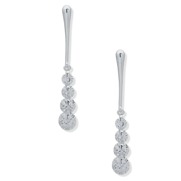 Anne Klein 1.91in. Cubic Zirconia Post Linear Earrings - image 