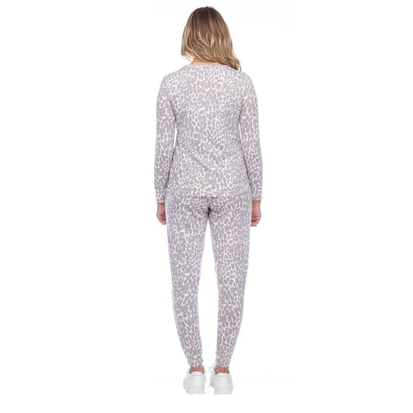 Womens White Mark 2 pc. Leopard Lounge Set