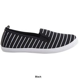 Womens Ashley Blue Stripe Twin Gore Flats