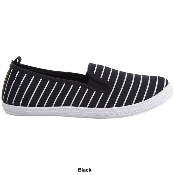 Womens Ashley Blue Stripe Twin Gore Flats
