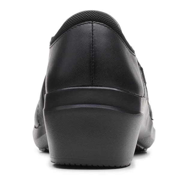 Womens Clarks&#174; Angie Pearl Black Leather Loafers