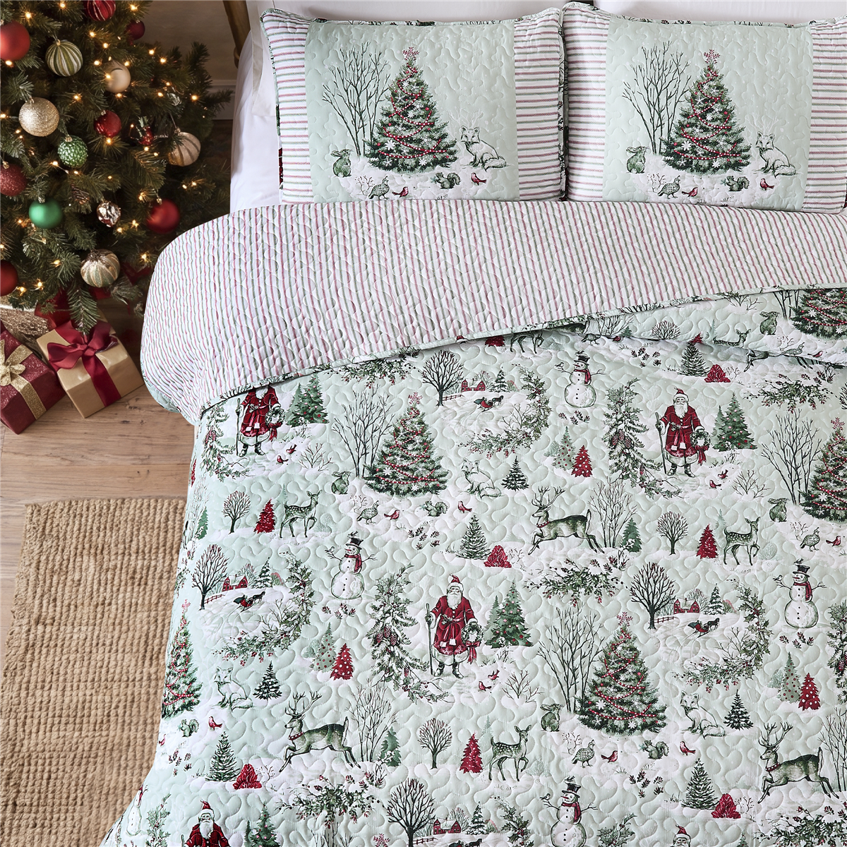 Avanti Yuletide 3pc. Reversible Quilt Set