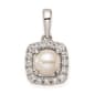 Pure Fire 14kt. White Gold Lab Grown Diamond & Pearl Pendant - image 1