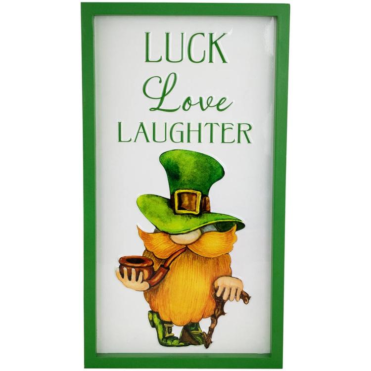 Northlight Seasonal Luck Love Laughter St. Patrick''s Wall Sign