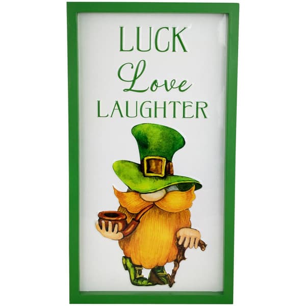 Northlight Seasonal Luck Love Laughter St. Patrick''s Wall Sign