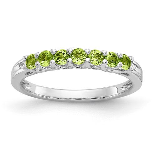 Gemstone Classics(tm) Sterling Silver & Round Peridot Ring