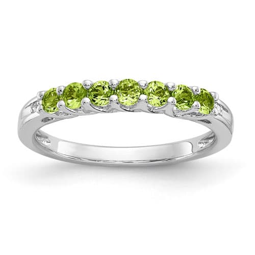 Gemstone Classics&#40;tm&#41; Sterling Silver & Round Peridot Ring - image 